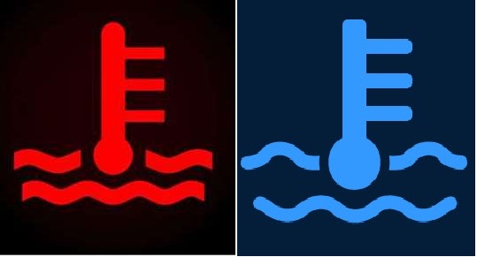 Đèn cảnh báo nhiệt độ nước làm mát động cơ.
